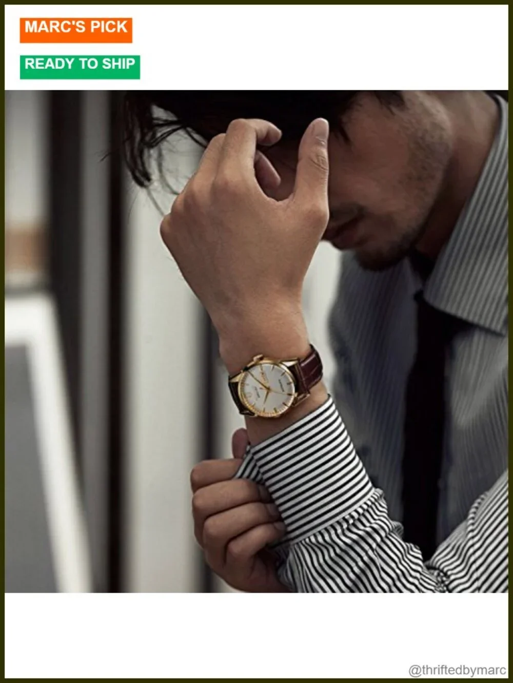 Men's Automatic Mechanical Watch Golden Luxury Classic Retro Day-Date Brown
